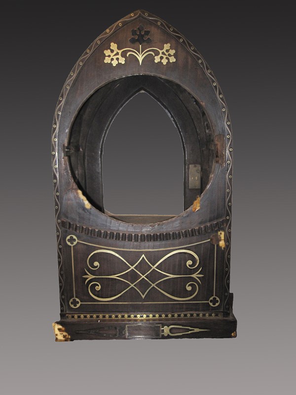 Regency Rosewood Brass Inlaid Bracket Clock Before Restoration