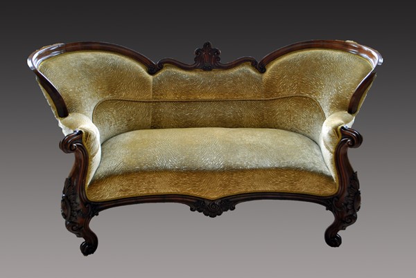 Victorian Walnut Sofa After Restoration